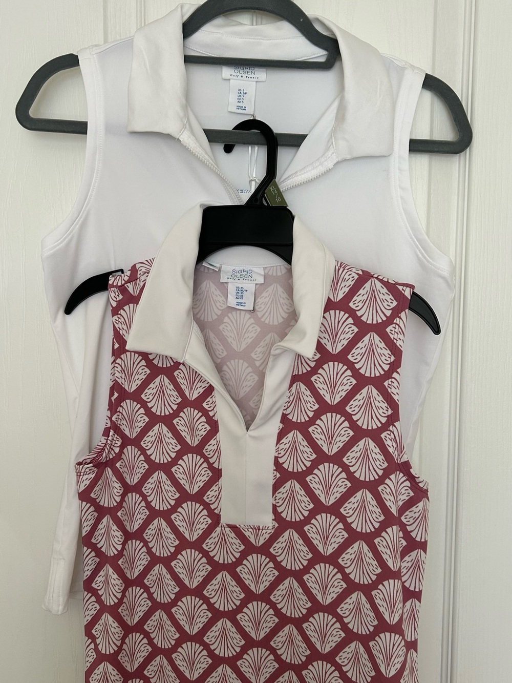 Shirt and Dress Bundle Sigrid Olsen Sleeveless Pink Geometric Tennis Dress